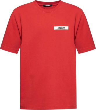 Jacquemus T-shirt in cotone con logo - Rosso