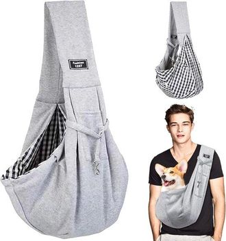 OEM Bolsa De Viaje Para Mascotas: Bolsa De Transporte Reversible Con Correa Para El Hombro Para Perros Y Gatos De Hasta 7,5 Kg