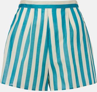 Eres Twins striped cotton voile shorts