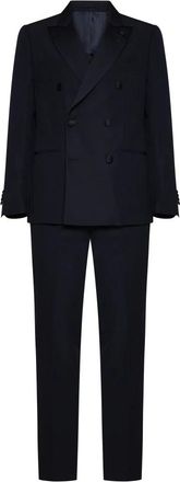 Lardini Double-breasted pak van wolmix - Heren - Business pakken - Blauw - S - Wol - Kostuums