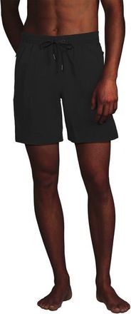 Lands End 7 Inch Volley Hydroliner Swim Trunks in Black at Nordstrom, Size Large