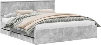 vidaXL Estructura De Cama Gris Concreto 180 X 200 Cm Madera Ingenieril Vidaxl