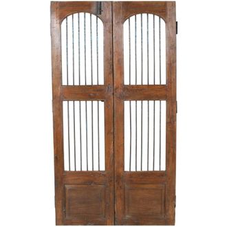 Biscottini International Puerta Corredera Medieval Antigua Interior O Exterior De Madera Maciza Y Hierro