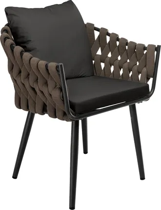 Clp Sill&oacute;n De Jard&iacute;n Naxos Color Taupe Con Coj&iacute;n De Asiento Antracita