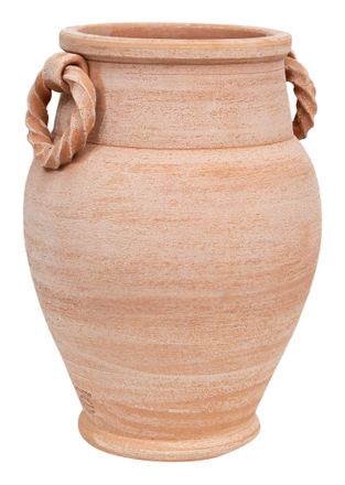 Biscottini International Biscottini - Parag&uuml;ero. &Aacute;nfora/orcio Con Anillos En Terracota Hecho A Mano Sobre El Torno Para Plantas Y Flores. L32xpr32xh46 Cm