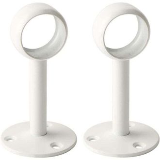 OEM Soporte De Acero Inoxidable Para Barra De Cortina De Techo, Soporte Para Riel De Armario Para Tubo Redondo De 25 Mm De Di&aacute;metro, Blanco Brillante, 2 U