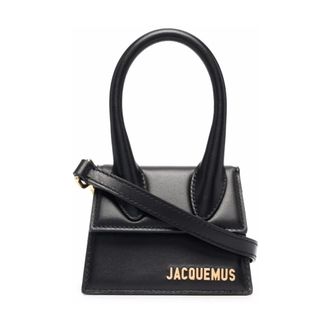 Jacquemus Mini Bags, female, Black, Size: ONE SIZE Mini Foldover Top-Handle Bag