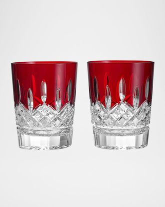 Waterford Lismore Red 12.5 oz. Double Old-Fashioned Glasses, Set of 2