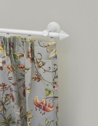 Garesa Gardinenstange »WHITE« Ø 20 mm 1 läufig-läufig Wunschmasslänge Vorhanggarnitur, Innenlauf, verlängerbar, Wandmontage, Endknopf Spitze