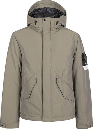 Stone Island Matte Taupe Hooded Down Jacket