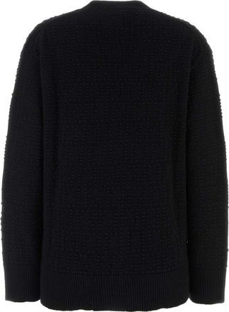 Fendi Womens Pon Cardigan Black Wool Cashmere