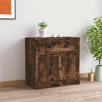 vidaXL Vidaxl - Aparador De Madera Contrachapada Roble Ahumado 70x35,5x67,5 Cm