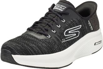 Skechers Mens Go Run Elevate 2.0 Steady Motion Slip-On Sneakers, Black and White Textile, 10.5 UK
