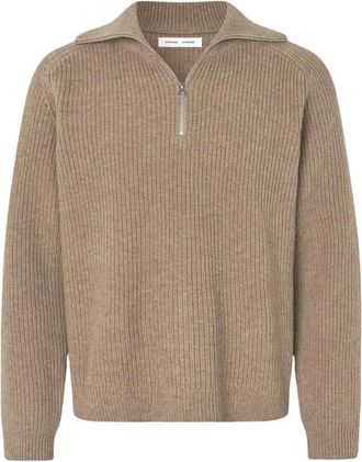Sams&oslash;e & Sams&oslash;e Sarick Turtleneck - Heren - Ronde hals truien - Beige - S - Wol - Truien & Vesten