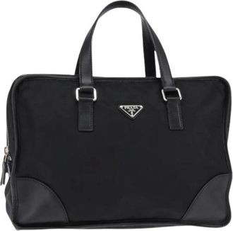 Prada Pre-owned Handbags, female, Black, Size: ONE SIZE Pre-owned Nylon Handbag