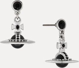 Vivienne Westwood New Petite Orb Earrings Platinum-black-cz-jet-crystal Platinum-black-cz-jet-crystal Women
