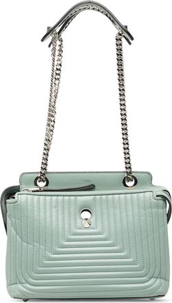 Fendi Pre-owned Womens Small Lambskin Dotcom Click Shoulder Bag - Light Blue Leather - One Size