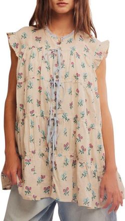 Free People Sundown Print Tunic Dress in Ivory Combo at Nordstrom, Size X-Small