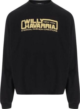 Willy Chavarria Katoenen sweatshirt met logo - Heren - Sweatshirts - Zwart - M - Katoen - Hoodies & sweatvesten