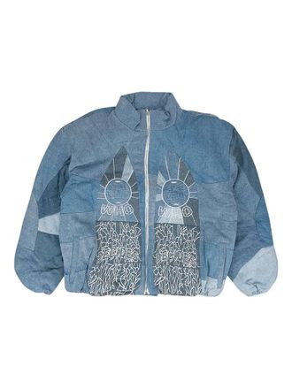 Who Decides War by Ev Bravado Bomber con ricamo - Blu