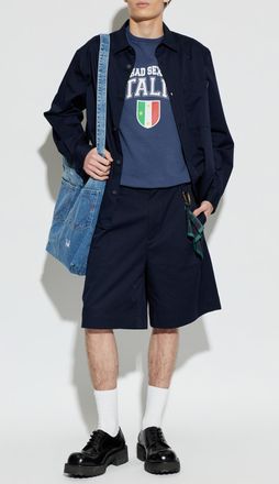 Carne Bollente T-shirt With Print, Mens, Navy Blue