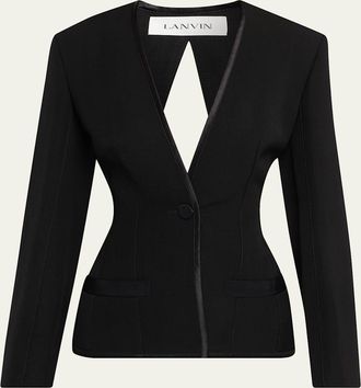 Lanvin Single-Breasted Silk-Blend Backless Jacket