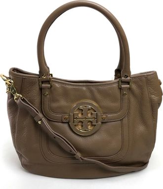 Tory Burch Brown Leather Handbag Shoulder Bag Tote Bag (Pre-Owned)