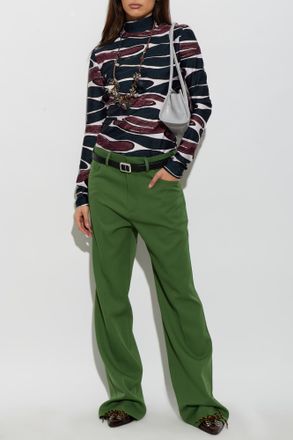 Marni Tailored Pleated Trousers, Womens, Green