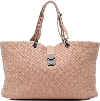 Bottega Veneta Pre-owned Womens Woven Leather Tote Bag - Tan - One Size