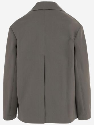 F.it Stretch Cotton Double-Breasted Blazer - Gray