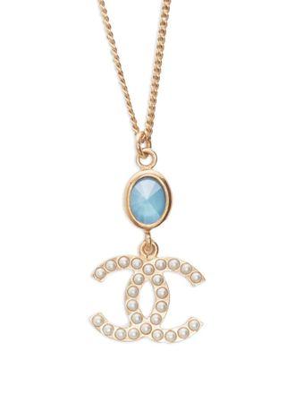 Chanel 2020 Chanel CC Mark faux pearl necklace - women - Gold Plated/Faux Pearl/Crystal/Pearl - One Size