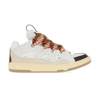 Lanvin Sneakers, male, White, Size: 10 US Curb Leather Sneakers