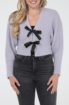 Rain + Rose Bow Front Knit Cardigan in Lavender at Nordstrom Rack, Size X-Large