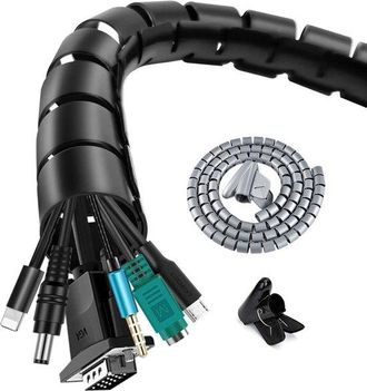 OEM Funda Para Gesti&oacute;n De Cables, 3 Metros, Funda Aislante, Envoltura De Cables, Envoltura De Cables Dividida / Envoltura En Espiral, Di&aacute;metro 22 Mm