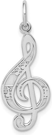 Diamond2Deal 14K White Gold Treble Clef Charm Pendant