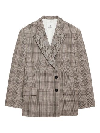 Anine Bing Aretha Blazer Brown Plaid
