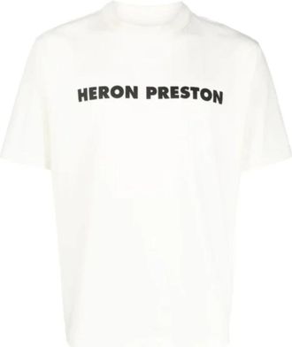 Heron Preston Bedrukt Logo T-shirt - Heren - T-shirts - Wit - M - Katoen - Tops