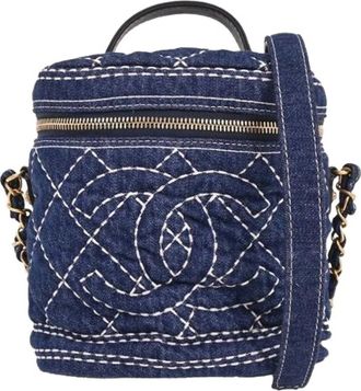 Chanel Pre-owned Mini Bag - Dames - Vintage Mini Tas - Blauw - ONE Size - Denim - Vintage
