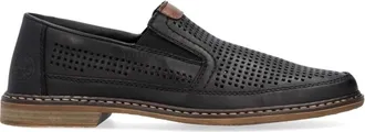 Rieker Klassieke Zwarte Formele Loafers - Heren - Loafers - Zwart - 44 EU - Leer - Schoenen