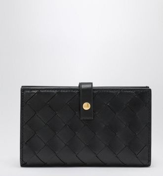 Bottega Veneta Black Braided Wallet