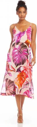 Karen Kane Patrice Side Slit Midi Dress In Multi Print