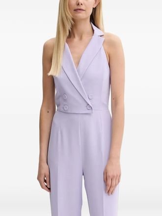 Patrizia Pepe double-breasted halterneck jumpsuit - women - Polyester - 38 - Purple