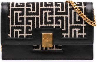 Balmain Pre-owned Balmain Mini Leather Trimmed Monogram Jacquard 1945 Heritage Crossbody Ladies 7K31S2XDO779YWFP