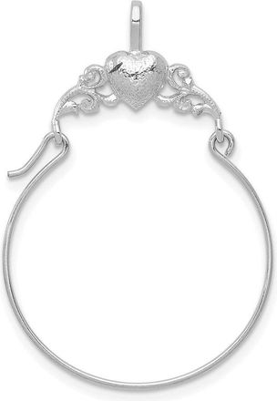 Diamond2Deal 14K White Gold Polished Heart Charm Holder