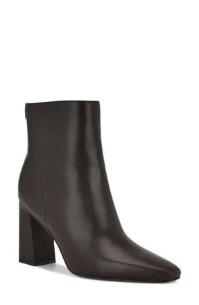 Nine West Reraye Bootie in Dark Brown Leather at Nordstrom, Size 7.5