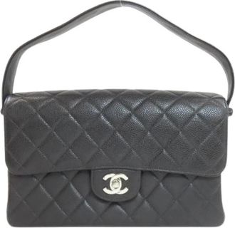 Chanel Pre-owned Vintage Handtas - Dames - Vintage Handtas - Zwart - ONE Size - Leer - Vintage
