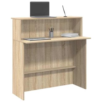 Berkfield Home Reception Desk Sonoma Oak 100x50x103.5 cm Engineered Wood in Brown