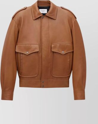 Saint Laurent relaxed fit leather outerwear