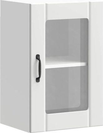 vidaXL Kitchen Wall Cabinet with Glass Door Lucca White Vidaxl