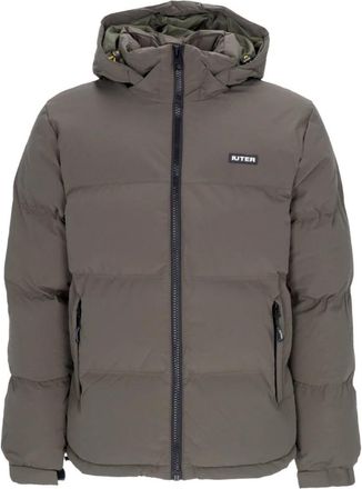 Iuter Leger Puffer Donsjas met Verstelbare Capuchon - Heren - Winterjassen - Groen - XL - Polyester - Jassen